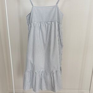 Uniqlo Blue and White Striped Spaghetti Strap Dress